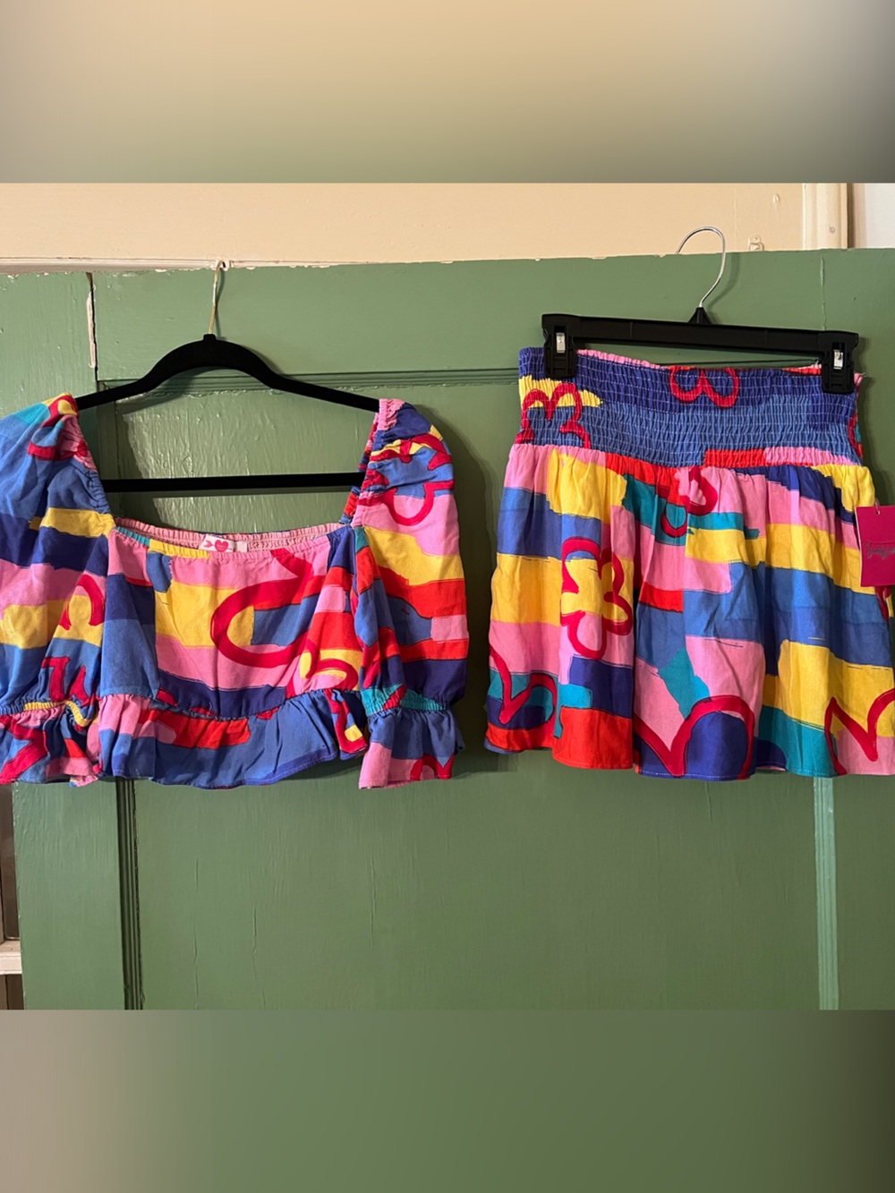 Buddy Love Multicolor Smocked Two-Piece Skirt Set